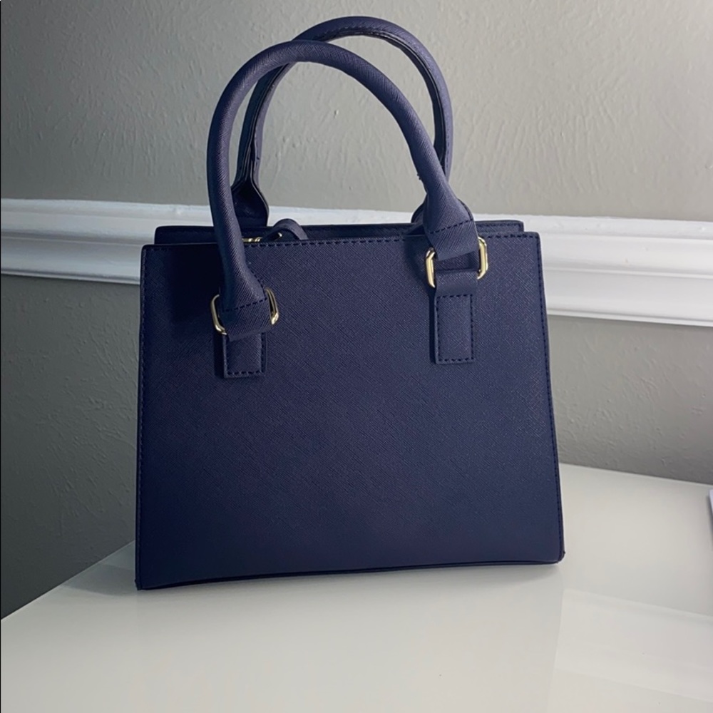 A navy/blue purse